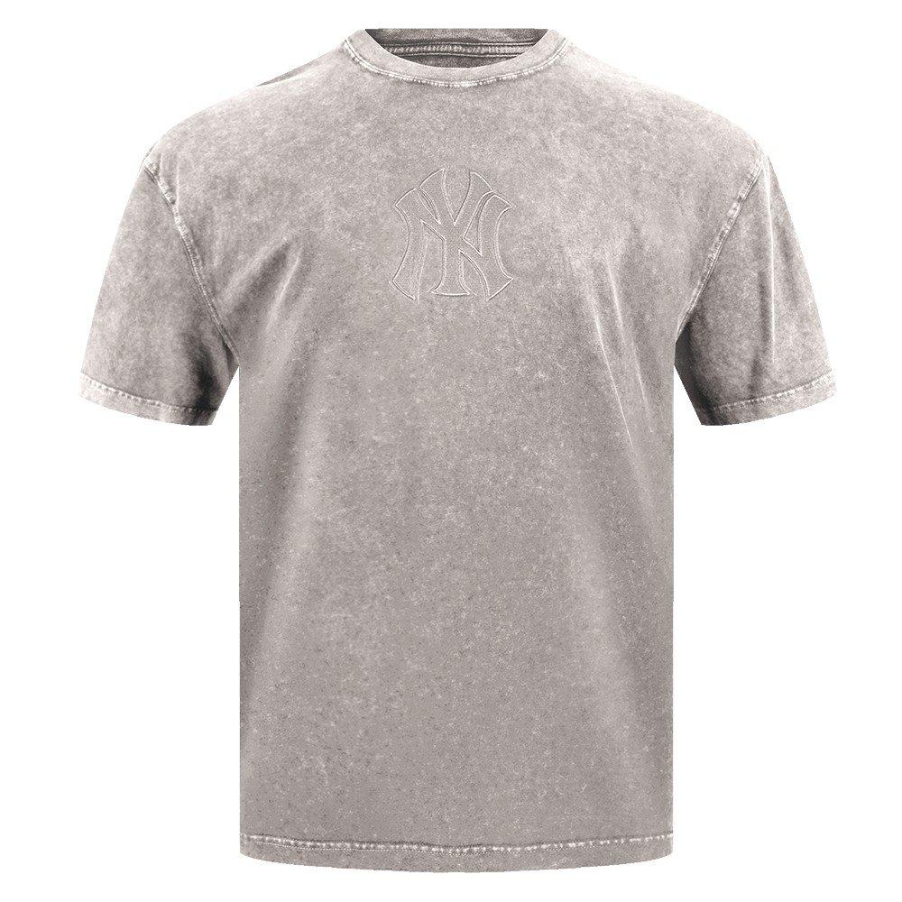 Pro Standard Men's MLB New York Yankees Washed Classic Enzyme CJ Drop Shoulder Tee - Slate Grey - SLATE GREY
